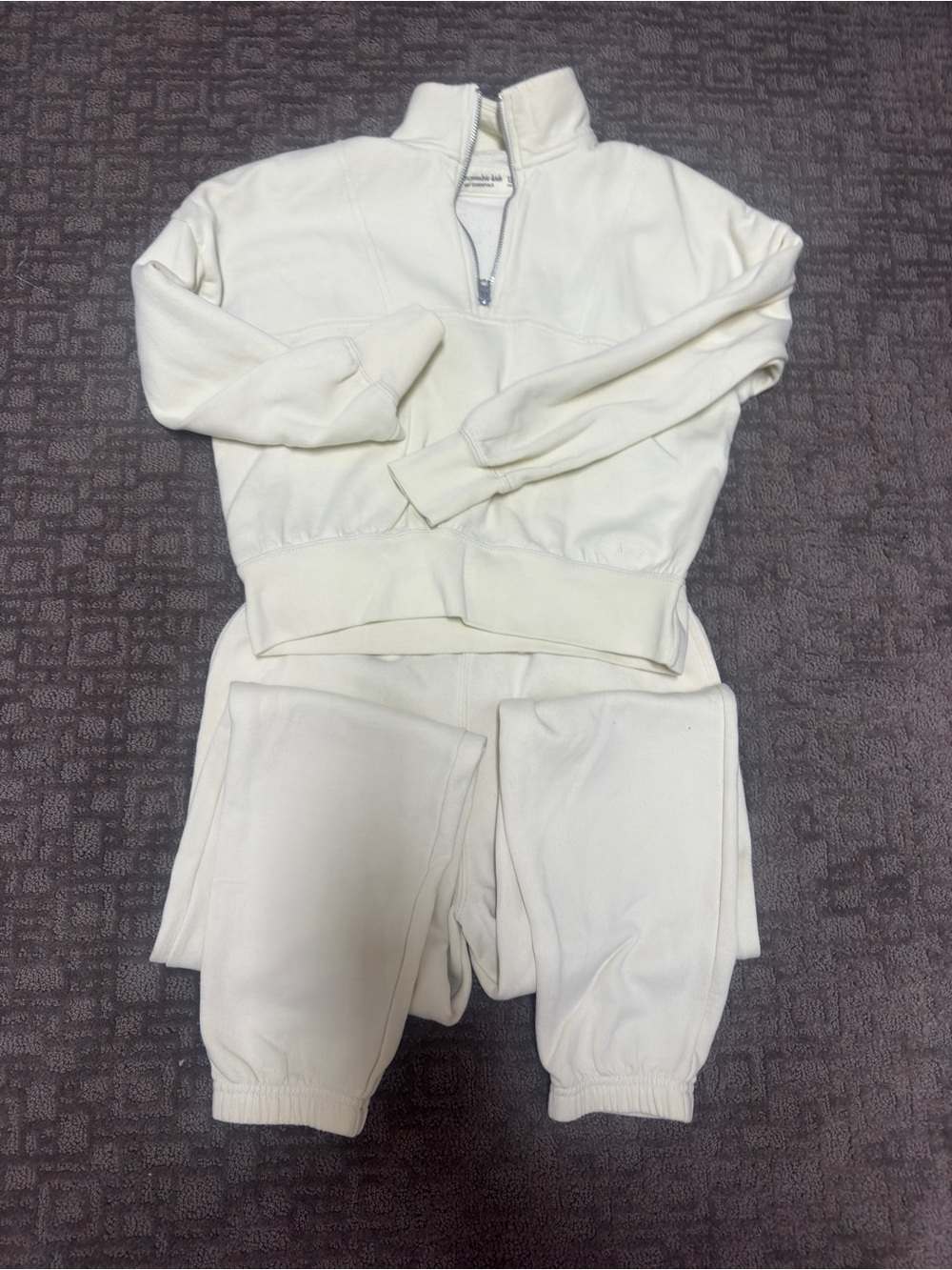 Butter yellow Half-Zip Sweatshirt and Jogger Set